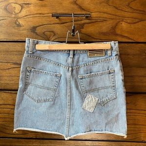 Vintage Ralph Lauren Patch/Distressed Denim Skirt